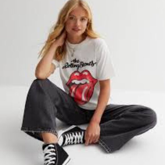 The Rolling Stones White Graphic Tee Size M - Picture 1 of 5